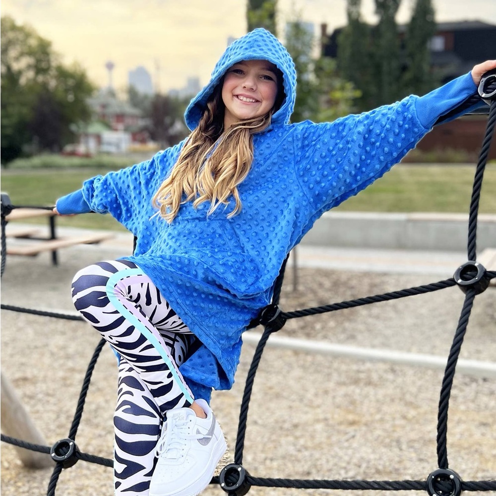Limeapple Bright Blue Textured Hoodie
